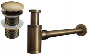 Mexen sifons ar "Klik-klak" vāciņu izlietnēm bez pārplūdes, Old bronze цена и информация | Сифоны | 220.lv