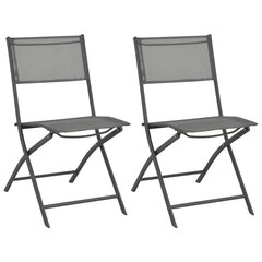vidaXL saliekami dārza krēsli, 2 gab., tērauds un tekstilēns cena un informācija | Dārza krēsli | 220.lv