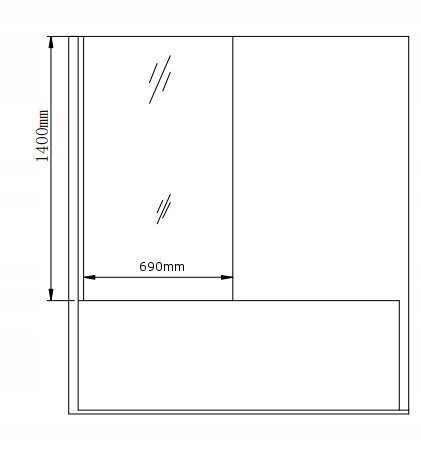 Vannas istabas siena Mexen Alex 70,80 cm, black grids cena un informācija | Piederumi vannām un dušas kabīnēm | 220.lv