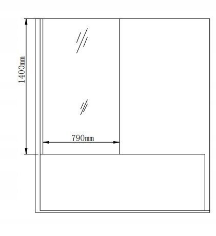 Vannas istabas siena Mexen Alex 70,80 cm, black grids cena un informācija | Piederumi vannām un dušas kabīnēm | 220.lv