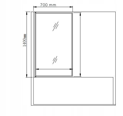 Vannas sieniņa Mexen Alex Fix 70,80 cm, black cena un informācija | Piederumi vannām un dušas kabīnēm | 220.lv