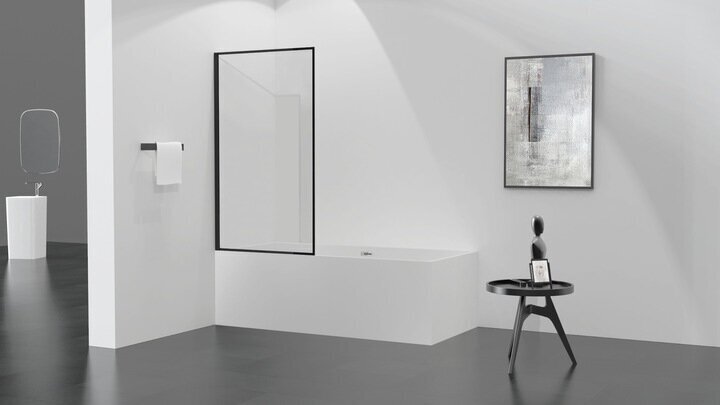 Vannas sieniņa Mexen Alex Fix 70,80 cm, black cena un informācija | Piederumi vannām un dušas kabīnēm | 220.lv