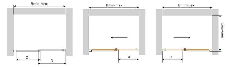 Bīdāmās dušas durvis Mexen Omega, 8 mm, 100,110,120,130,140x190 cm, gold cena un informācija | Dušas durvis, dušas sienas | 220.lv