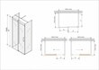 3-ju sienu dušas kabīne Mexen Omega, 8 mm, 100x80,90,100 cm cena un informācija | Dušas kabīnes | 220.lv