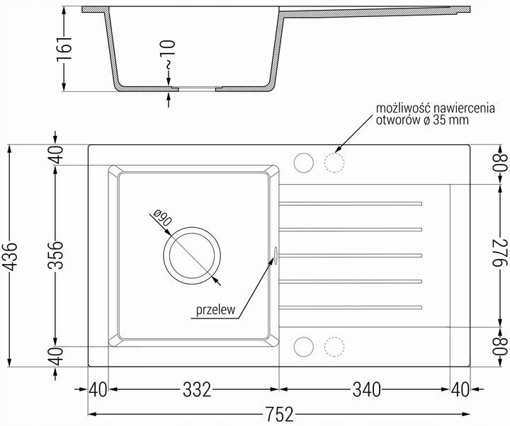 Granīta virtuves izlietne Mexen Pablo ar sifonu, Black granite цена и информация | Virtuves izlietnes | 220.lv