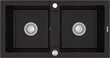 Granīta virtuves izlietne Mexen Mario ar sifonu, Black cena un informācija | Virtuves izlietnes | 220.lv