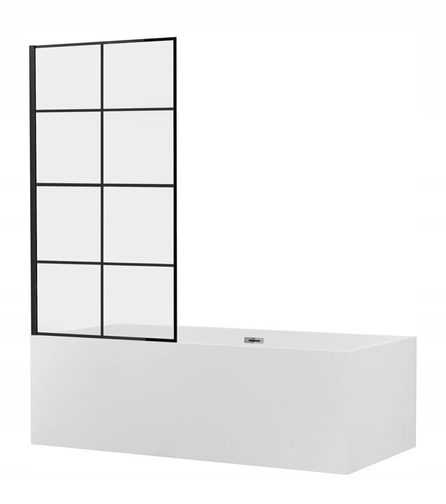 Vannas istabas sieniņa Mexen Alex Fix 70, 80 cm, black grids cena un informācija | Piederumi vannām un dušas kabīnēm | 220.lv
