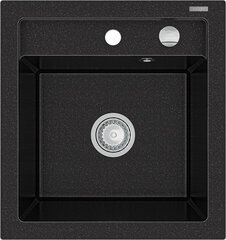 Granīta virtuves izlietne Mexen Vito ar sifonu, Metallic black/silver цена и информация | Раковины на кухню | 220.lv