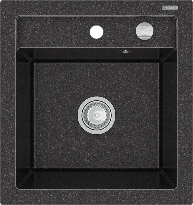 Granīta virtuves izlietne Mexen Vito ar sifonu, Black granite цена и информация | Virtuves izlietnes | 220.lv