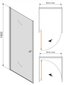 Dušas durvis Mexen Pretoria 70,80,90 cm, gold cena un informācija | Dušas durvis, dušas sienas | 220.lv
