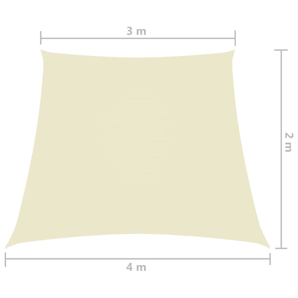 vidaXL saulessargs, krēmkrāsas, 3/4x2 m, oksfordas audums цена и информация | Saulessargi, markīzes un statīvi | 220.lv