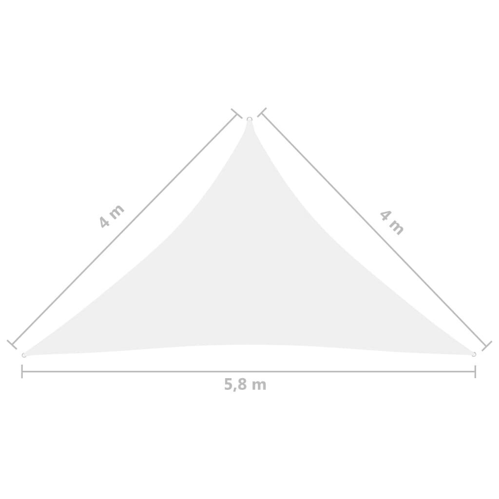 vidaXL saulessargs, balts, 4x4x5,8 m, oksfordas audums, trīsstūrveida цена и информация | Saulessargi, markīzes un statīvi | 220.lv