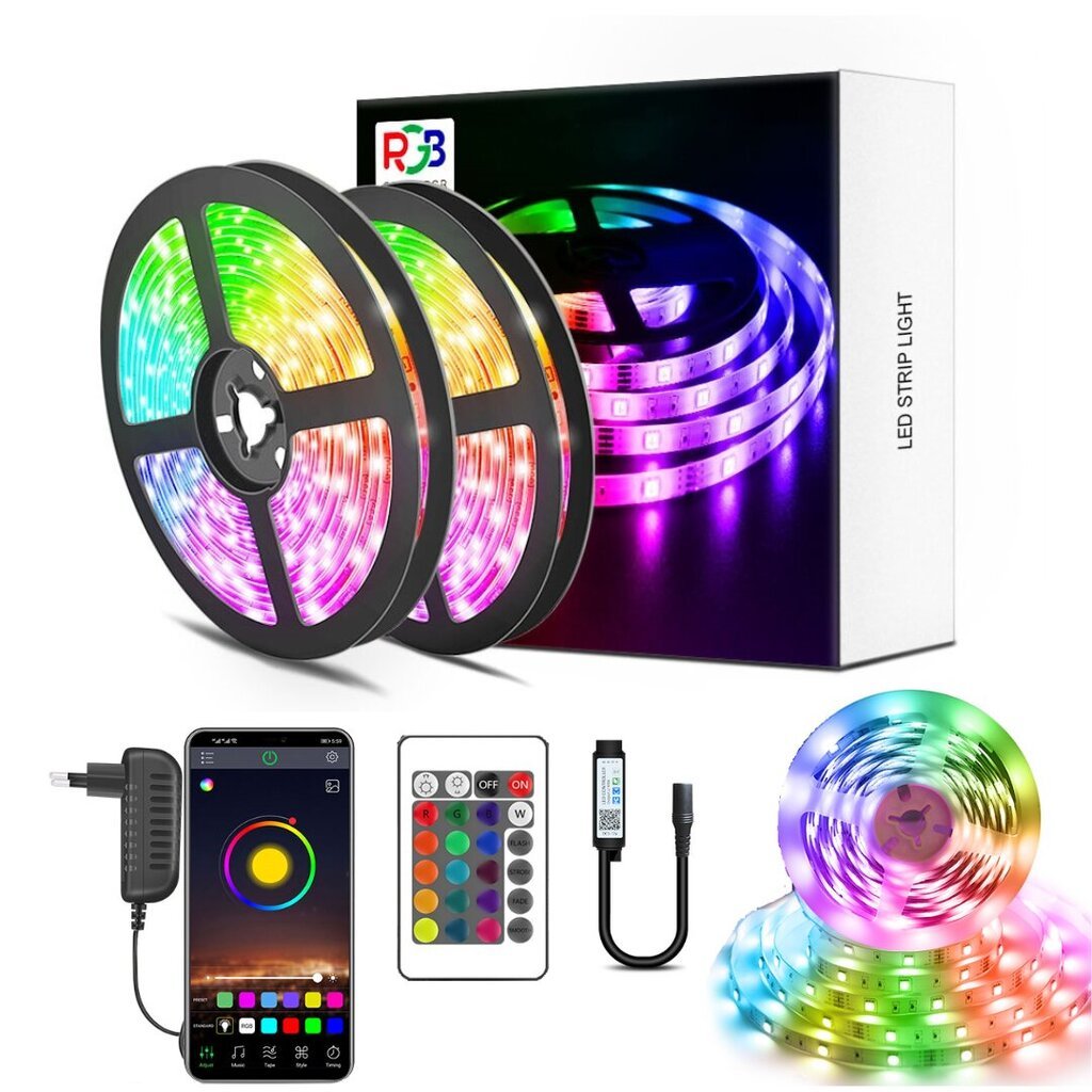 Комплект светодиодных лент RGB, 5 м цена | 220.lv