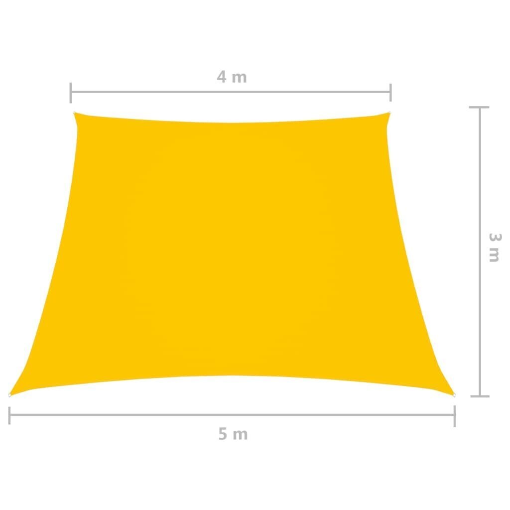 vidaXL saulessargs, dzeltens, 4/5x3 m, oksfordas audums cena un informācija | Saulessargi, markīzes un statīvi | 220.lv