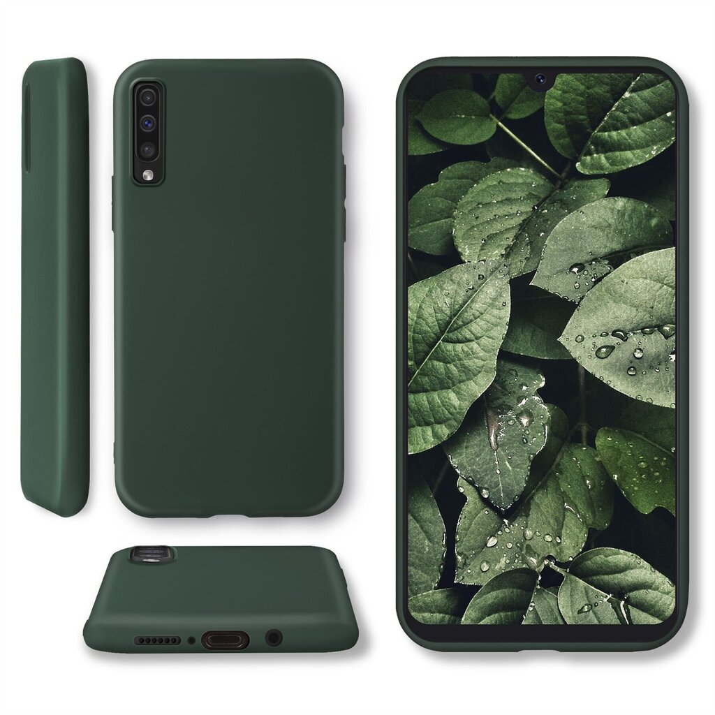 Moozy Minimalist plāns, matēts silikona vāciņš saderīgs ar Samsung A50 telefona modeli, Tumši zaļš cena un informācija | Telefonu vāciņi, maciņi | 220.lv