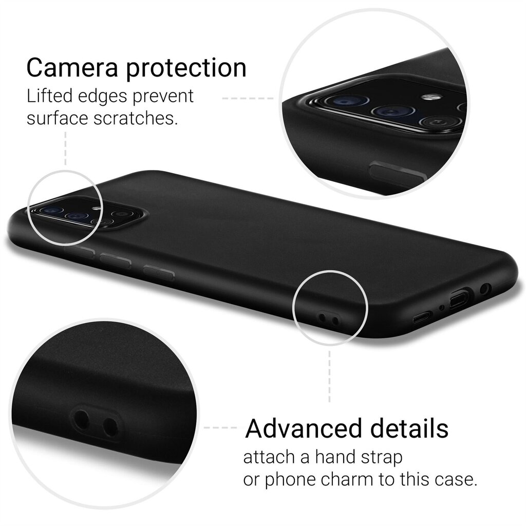 Moozy Minimalist plāns, matēts silikona vāciņš saderīgs ar Samsung A51 telefona modeli, Melns цена и информация | Telefonu vāciņi, maciņi | 220.lv