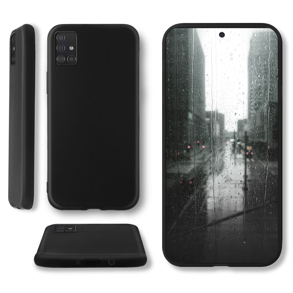 Moozy Minimalist plāns, matēts silikona vāciņš saderīgs ar Samsung A51 telefona modeli, Melns цена и информация | Telefonu vāciņi, maciņi | 220.lv