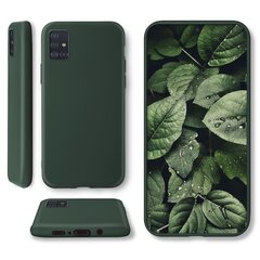 Moozy Minimalist plāns, matēts silikona vāciņš saderīgs ar Samsung A51 telefona modeli, Tumši zaļš cena un informācija | Telefonu vāciņi, maciņi | 220.lv