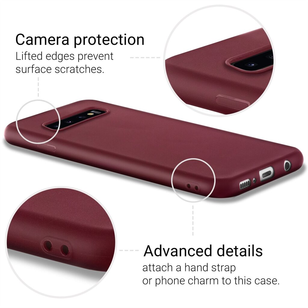 Moozy Minimalist plāns, matēts silikona vāciņš saderīgs ar Samsung S10 telefona modeli, Vīna sarkans cena un informācija | Telefonu vāciņi, maciņi | 220.lv