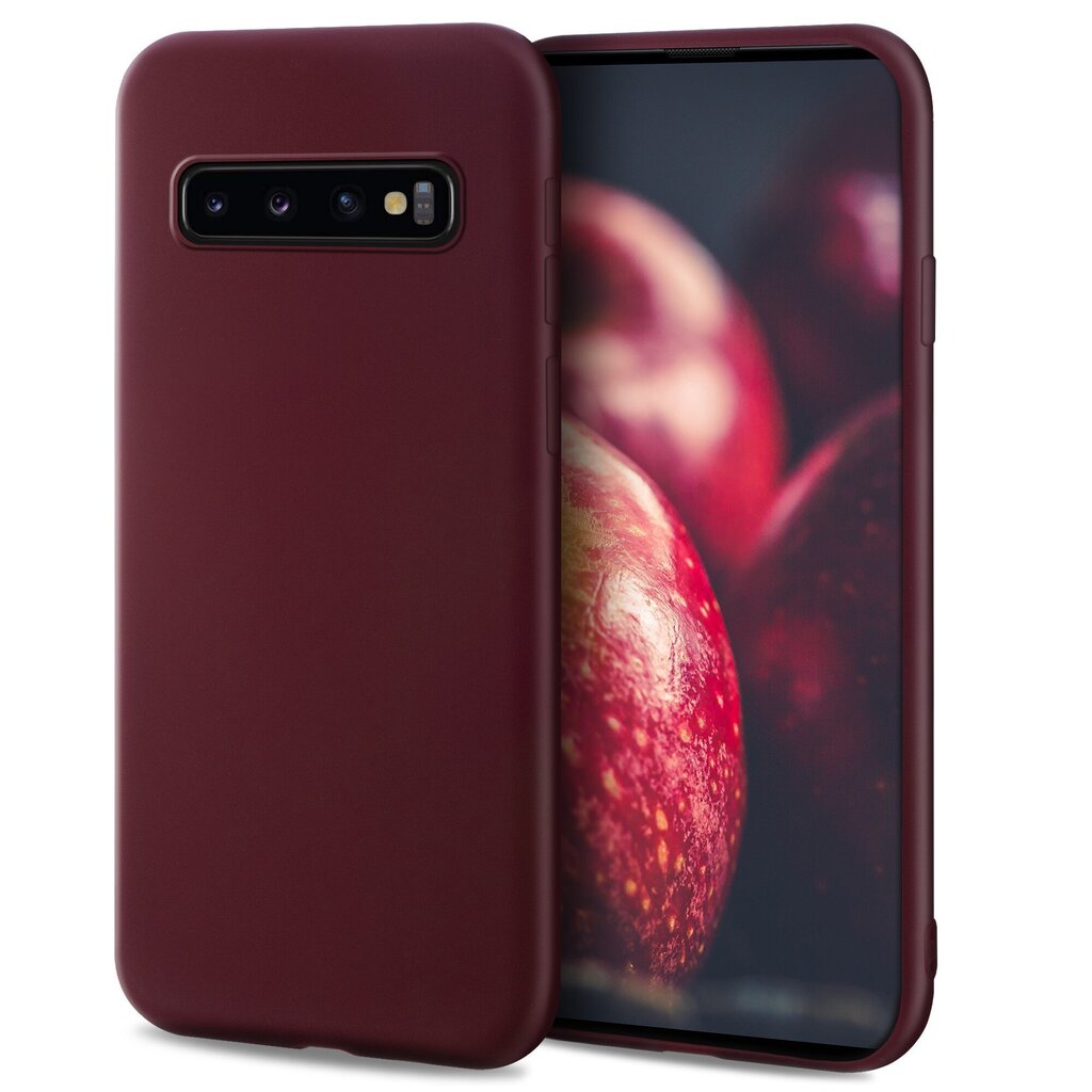 Moozy Minimalist plāns, matēts silikona vāciņš saderīgs ar Samsung S10 telefona modeli, Vīna sarkans cena un informācija | Telefonu vāciņi, maciņi | 220.lv