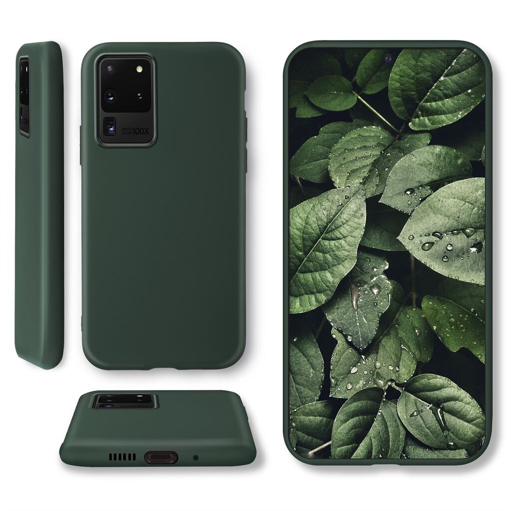 Moozy Minimalist plāns, matēts silikona vāciņš saderīgs ar Samsung S20 Ultra telefona modeli, Tumši zaļš цена и информация | Telefonu vāciņi, maciņi | 220.lv