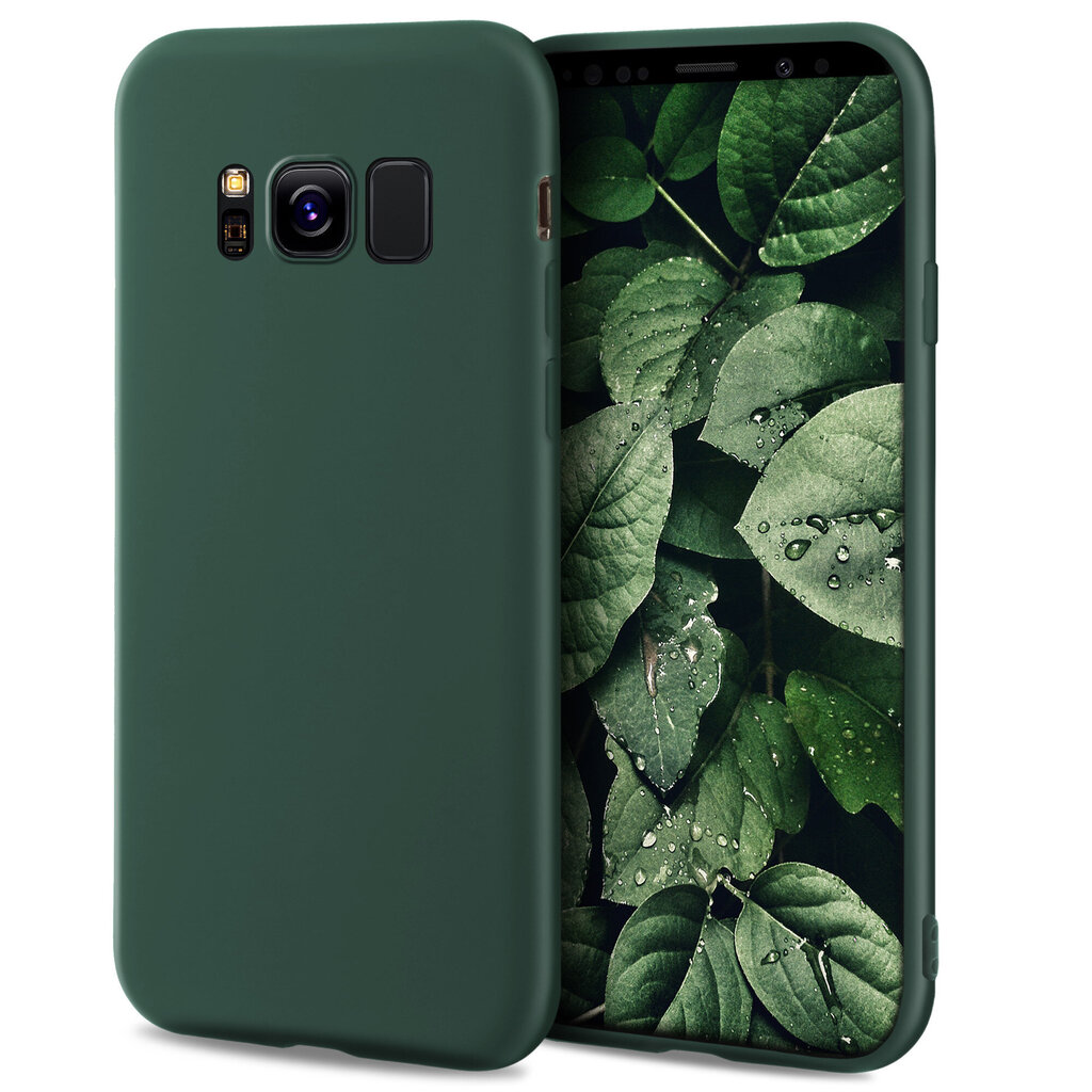Moozy Minimalist plāns, matēts silikona vāciņš saderīgs ar Samsung S8 telefona modeli, Tumši zaļš cena un informācija | Telefonu vāciņi, maciņi | 220.lv