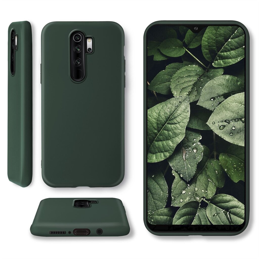 Moozy Minimalist plāns, matēts silikona vāciņš saderīgs ar Xiaomi Redmi Note 8 Pro telefona modeli, Tumši zaļš cena un informācija | Telefonu vāciņi, maciņi | 220.lv