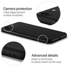 Moozy Lifestyle telefona vāciņš saderīgs ar iPhone SE 2020, iPhone 8 un iPhone 7 – augstvērtīga silikona apvalks ar matētu virsmu un mīkstu mikrošķiedras oderi, Melns cena un informācija | Telefonu vāciņi, maciņi | 220.lv