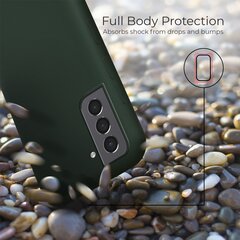 Чехол Moozy Lifestyle для Samsung S21 5G, Samsung S21 - силиконовый чехол с матовым покрытием и подкладкой из мягкой микрофибры, темно-зеленый цена и информация | Чехлы для телефонов | 220.lv