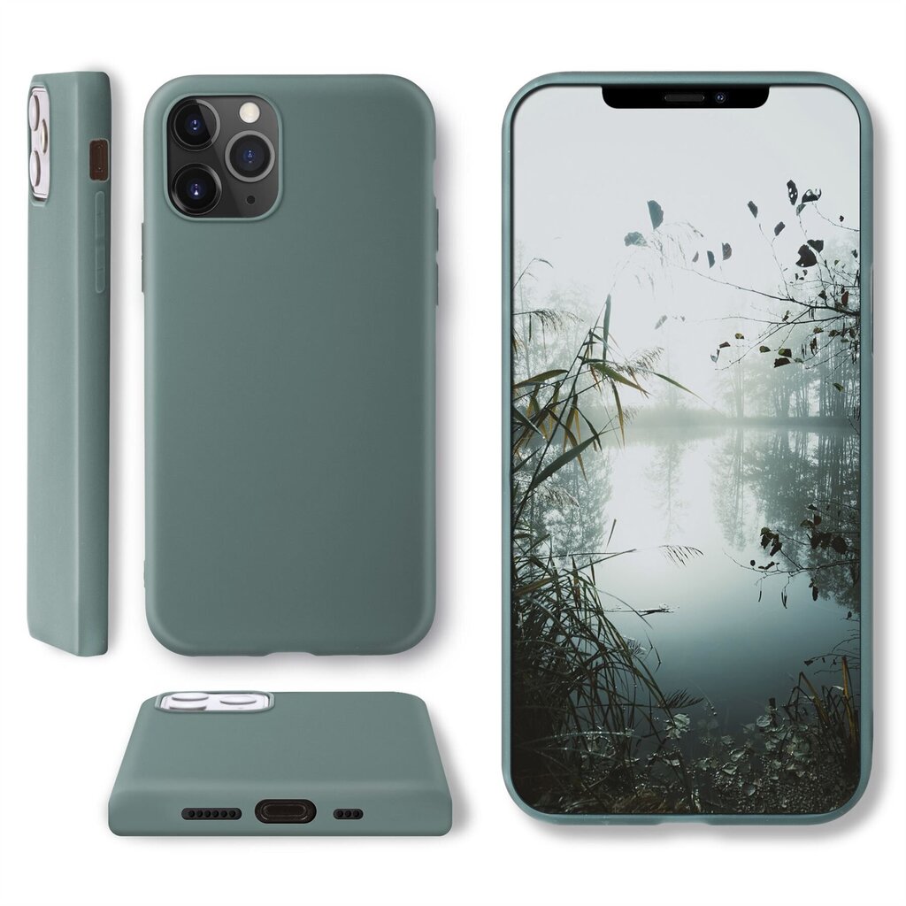 Moozy Minimalist plāns, matēts silikona vāciņš saderīgs ar iPhone 12, iPhone 12 Pro telefona modeli, Pelēkzils cena un informācija | Telefonu vāciņi, maciņi | 220.lv