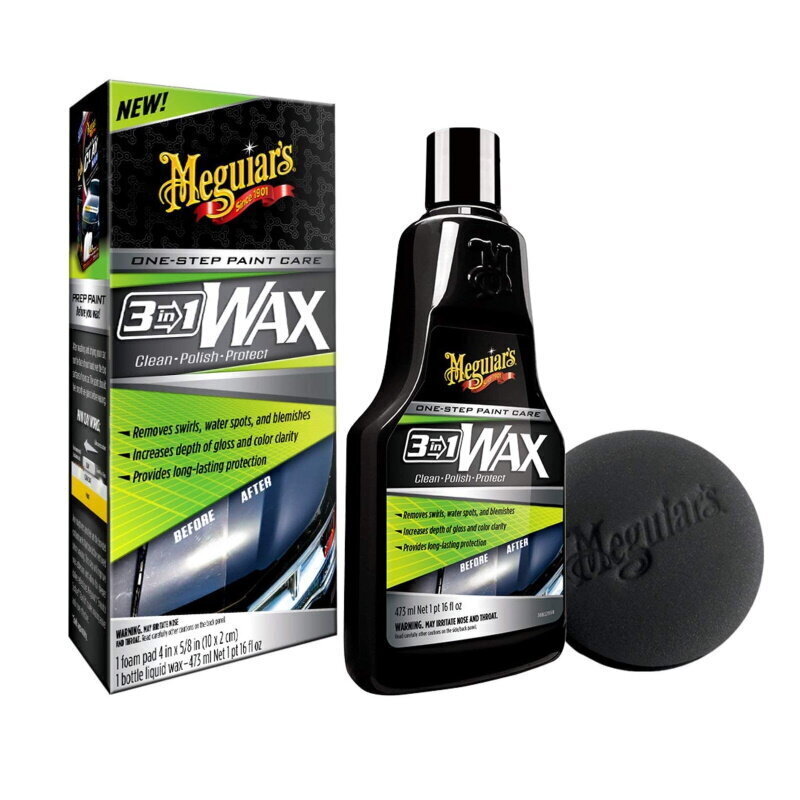 Meguiars G191016 3in1 Krāsas kopšana vietnā solī Tīra Pulē Pasargā Vasks 473ml + aplikātors (USA) cena un informācija | Auto ķīmija | 220.lv