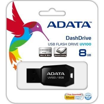 USB zibatmiņa Adata UV100, 8 GB, USB 2.0, melna cena un informācija | USB Atmiņas kartes | 220.lv