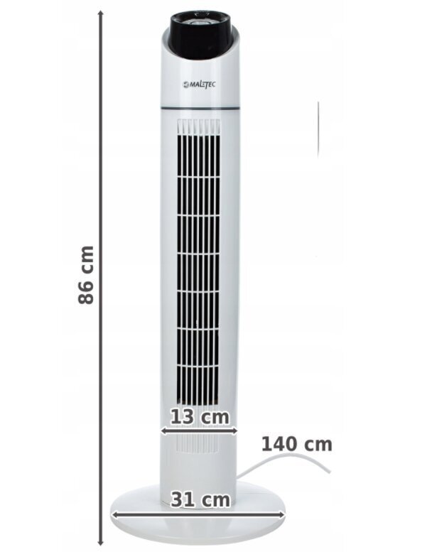 Torņa veida ventilators Maltec WK200wt цена и информация | Ventilatori | 220.lv