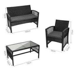 Dārza mēbeles M11962, melnas цена и информация | Комплекты уличной мебели | 220.lv