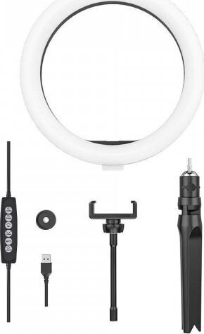 BlitzWolf BW-SL5 LED gredzena lampa un telefona turētājs ar tālvadības pulti cena un informācija | Apgaismojums fotografēšanai | 220.lv