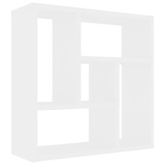 vidaXL sienas plaukts, balts, 45,1x16x45,1 cm, skaidu plāksne cena un informācija | Plaukti | 220.lv