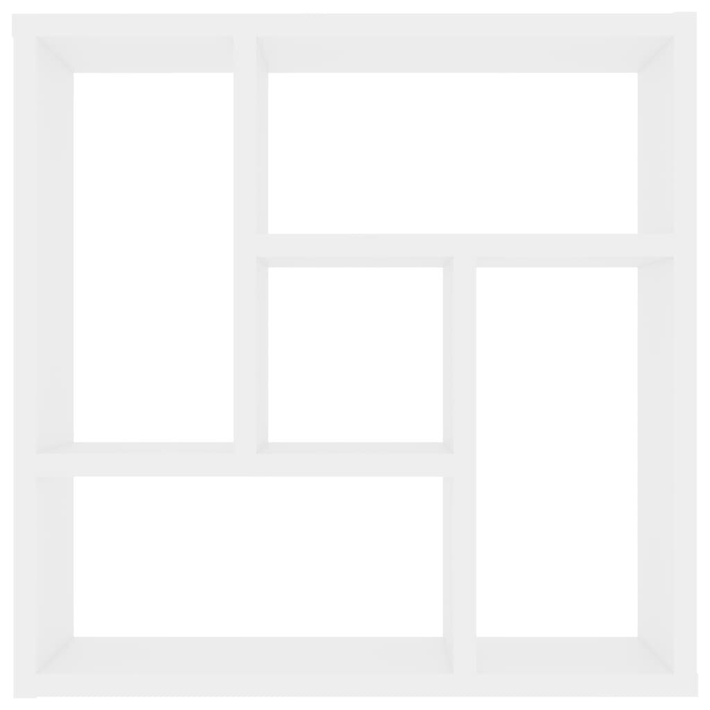 vidaXL sienas plaukts, balts, 45,1x16x45,1 cm, skaidu plāksne цена и информация | Plaukti | 220.lv