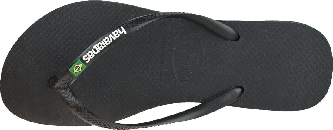 Iešļūcenes vīriešiem Havaianas Slim Brasil 4140713-0090, melnas цена и информация | Vīriešu iešļūcenes, čības, sandales | 220.lv