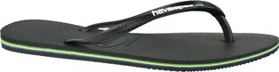 Шлепанцы для мужчин Havaianas Slim Brasil 4140713-0090, черные цена и информация | Мужские шлепанцы, босоножки | 220.lv