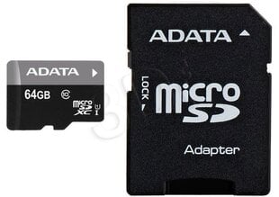 ADATA Premier UHS-I 64 GB, MicroSDXC, Fl цена и информация | Карты памяти для мобильных телефонов | 220.lv