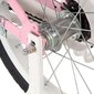 vidaXL bērnu velosipēds ar priekšējo bagāžnieku, 14 collas, balts,rozā цена и информация | Velosipēdi | 220.lv
