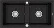 Granīta virtuves izlietne Mexen Mario ar sifonu, Metallic black/silver cena un informācija | Virtuves izlietnes | 220.lv