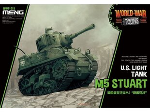 Пластиковая сборная модель Meng Model - World War Toons M5 Stuart U.S. Light Tank, WWT-012 цена и информация | Kонструкторы | 220.lv