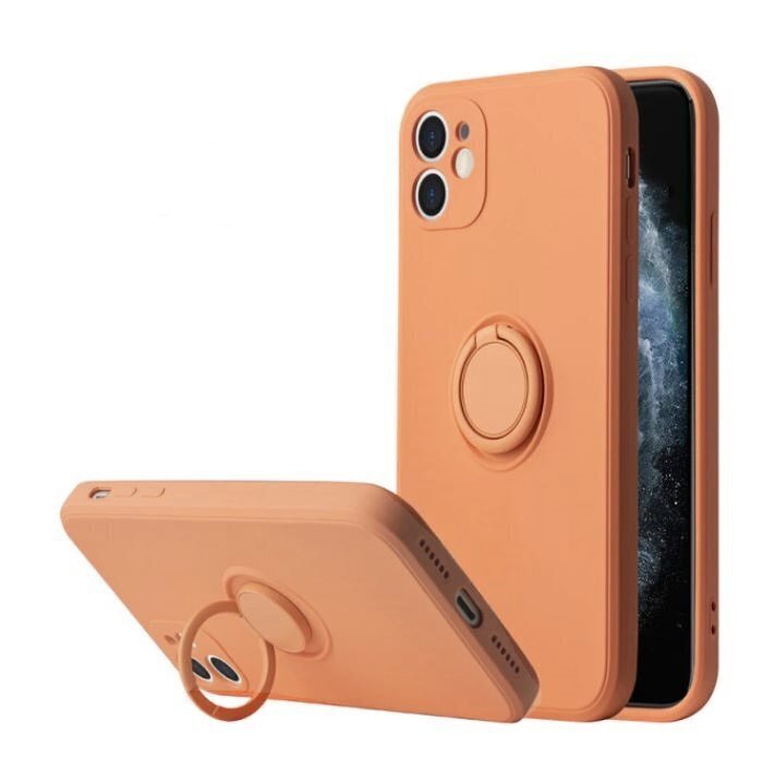 Hallo Ring Liquid Silicone Back Case silikona Apvalks Xiaomi Redmi Note 9T Oranžs cena un informācija | Telefonu vāciņi, maciņi | 220.lv