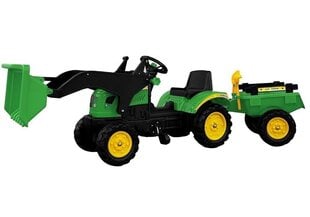 Minams traktors ar piekabi un kausu Herman 165 cm, zaļš cena un informācija | Rotaļlietas zēniem | 220.lv