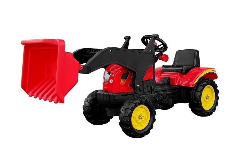 Minams traktors ar piekabi un kausu Herman 165 cm, sarkans cena un informācija | Rotaļlietas zēniem | 220.lv