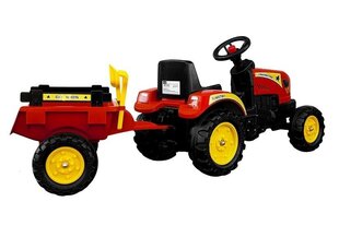 Педалями движимый трактор с прицепом Branson 135 см, красный цена и информация | Конструктор автомобилей игрушки для мальчиков | 220.lv