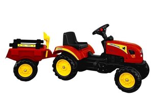 Педалями движимый трактор с прицепом Branson 135 см, красный цена и информация | Конструктор автомобилей игрушки для мальчиков | 220.lv