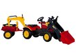 Minams traktors ar piekabi un 2 kausiem Benson, sarkans cena un informācija | Rotaļlietas zēniem | 220.lv