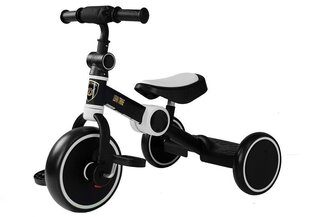 Балансировочный трехколесный велосипед с педалями, черный/белый цена и информация | Балансировочные велосипеды | 220.lv